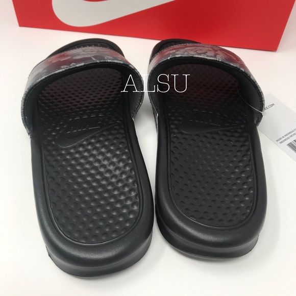 Nike Benassi JDI Print Black Flowers W AUTHENTIC - Picture 5 of 7
